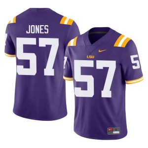 Purple #57 LSU Men's JaKolby Jones College Football Stitched Jerseys 698086-671