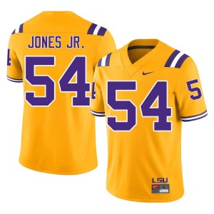 Gold Mens Ja'Mard Jones Jr. Stitched #54 Louisiana State Tigers College Football Jerseys 726920-218