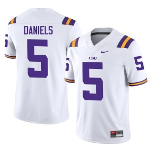White Stitched Jayden Daniels #5 Men's LSU College Football Jersey 467706-614