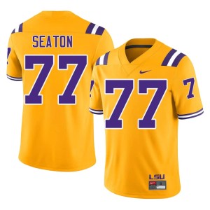 Gold Tiger Nation #77 Mens College Football Alumni Jordan Seaton Jerseys 933318-412