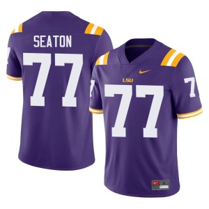 Purple Mens College Football Jordan Seaton Louisiana State Tigers #77 Stitched Jerseys 690126-690