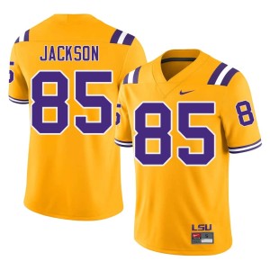 Gold #85 College Football LSU Tigers University Josh Jackson Men's Jerseys 226533-176