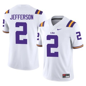White Men Replica Tigers College Football #2 Justin Jefferson Jersey 224066-220
