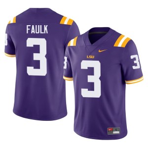 Purple Embroidery Men LSU Kevin Faulk #3 College Football Jerseys 981734-580