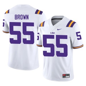 White Geaux Tigers Men #55 College Football 2026 Lamar Brown Jerseys 300747-327