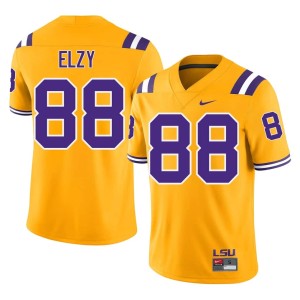 Gold Official College Football Mens LSU #88 Malik Elzy Jersey 234236-748