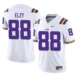 White #88 College Football Official Fighting Tigers Malik Elzy Mens Jerseys 485487-846