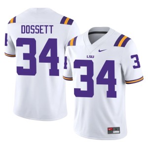 White #34 Mason Dossett Geaux Tigers Men Stitched College Football Jerseys 580536-918