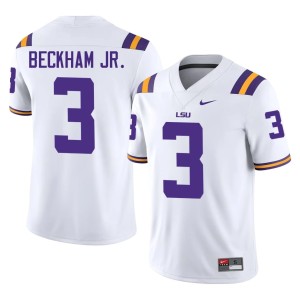 White Men's #3 LSU Odell Beckham Jr. Embroidery College Football Jerseys 504576-694