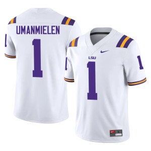 White Tiger Nation Men #1 College Football Player Princewill Umanmielen Jerseys 479056-900