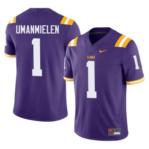 Purple Replica #1 College Football Tigers Mens Princewill Umanmielen Jerseys 389697-437