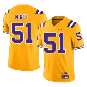 Gold Fighting Tigers College Football High School #51 Men Ryan Miret Jersey 931782-688