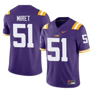 Purple Mens Alumni #51 Ryan Miret College Football LSU Tigers Jersey 641589-292