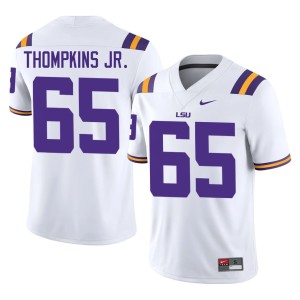 White Sean Thompkins Jr. Mens #65 College Football Official LSU Jersey 746227-442