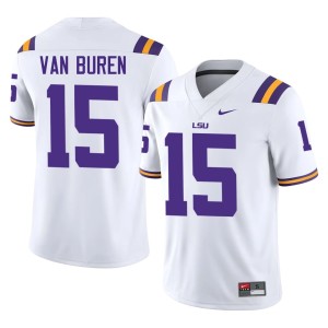 White Louisiana State Tigers Men University College Football #15 Steve Van Buren Jersey 776277-786