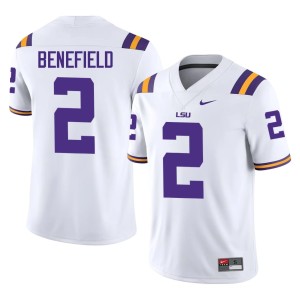 White #2 University College Football Mens Ty Benefield Louisiana State Tigers Jersey 214857-906