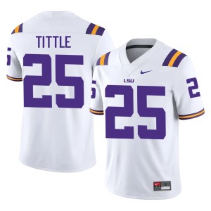 White #25 Limited Y.A. Tittle College Football Mens LSU Jersey 872794-583