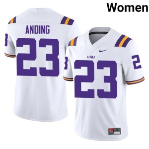 White #23 Game Tiger Nation College Football Women's Aidan Anding Jersey 780608-770