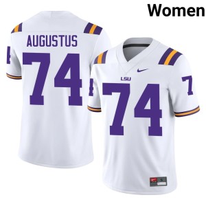 White #74 College Football Womens Braden Augustus University LSU Tigers Jerseys 242038-640