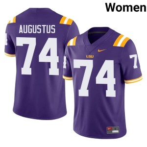 Purple College Football #74 Womens Embroidery LSU Tigers Braden Augustus Jerseys 322274-602