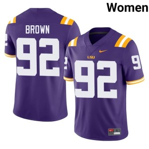 Purple Womens College Football #92 Game Brandon Brown Louisiana State Tigers Jersey 200601-281