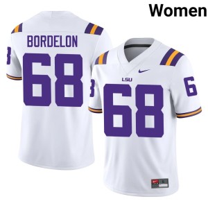 White College Football Brett Bordelon Player Louisiana State Tigers #68 Women's Jersey 689598-518