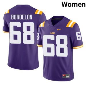 Purple Brett Bordelon Limited Women Tiger Nation #68 College Football Jerseys 568126-711