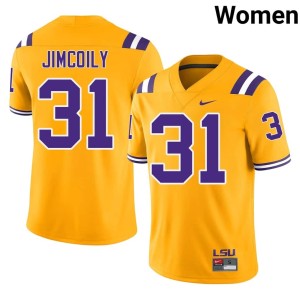 Gold CJ Jimcoily Tiger Nation College Football #31 Women Game Jerseys 404308-505