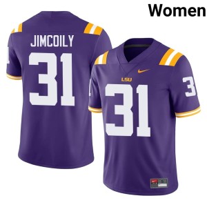 Purple College Football Player Women's CJ Jimcoily Louisiana State Tigers #31 Jerseys 995448-564