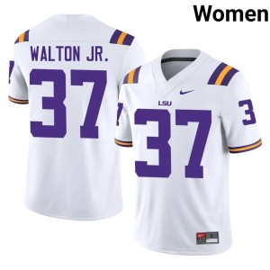 White College Football Craig Walton Jr. #37 LSU Tigers Player Womens Jerseys 660918-908