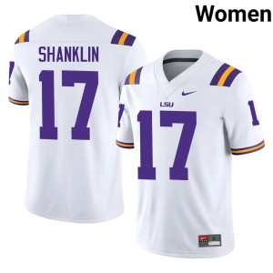 White Women Fighting Tigers Official College Football #17 Damien Shanklin Jerseys 196089-703