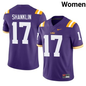 Purple #17 Tiger Nation Damien Shanklin College Football Alumni Women's Jerseys 507361-213