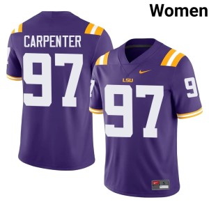 Purple LSU Dylan Carpenter Women Replica College Football #97 Jersey 434690-535