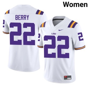 White Women College Football Harlem Berry #22 Player LSU Jerseys 721720-470