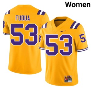 Gold Hayes Fuqua #53 Tiger Nation Official Women's College Football Jerseys 344422-711