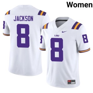 White 2026-27 #8 Women Geaux Tigers College Football Ja'Keem Jackson Jersey 831278-792