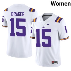 White Jaiden Braker Women's #15 Alumni LSU College Football Jerseys 410295-478