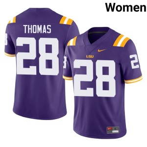 Purple Women's University LSU #28 College Football Jhase Thomas Jerseys 608894-135