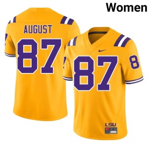 Gold Women #87 LSU Joey August College Football 2026-27 Jerseys 273684-459