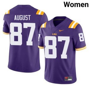 Purple LSU College Football Joey August Womens Game #87 Jerseys 846781-443