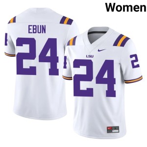 White LSU #24 Joseph Ebun Limited Womens College Football Jersey 472570-693