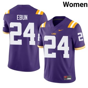 Purple #24 Embroidery Women's College Football Fighting Tigers Joseph Ebun Jersey 474469-816