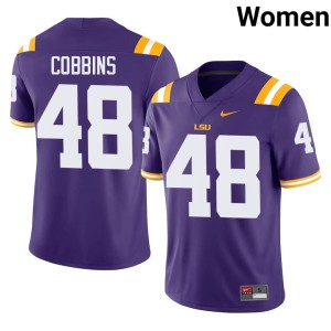 Purple Kolaj Cobbins University Geaux Tigers Womens College Football #48 Jerseys 843359-248