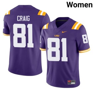 Purple Limited Landon Craig #81 Louisiana State University Tigers Women College Football Jerseys 568641-985