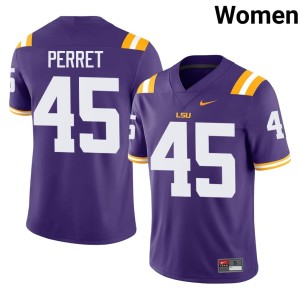Purple Women's #45 College Football Embroidery Sean Perret LSU Tigers Jersey 143596-472