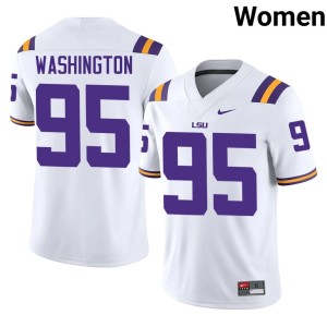 White College Football LSU #95 Womens Shone Washington Player Jerseys 821506-868