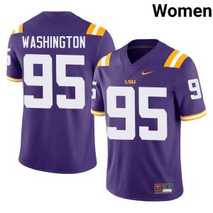 Purple #95 Women College Football Shone Washington Replica LSU Jersey 392136-296