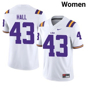 White College Football Alumni Women's Silas Hall #43 Louisiana State University Tigers Jersey 272439-787