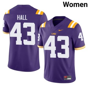 Purple LSU College Football Silas Hall Womens Player #43 Jerseys 501769-384