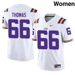 White Louisiana State Tigers College Football Solomon Thomas Replica #66 Women's Jerseys 112863-882